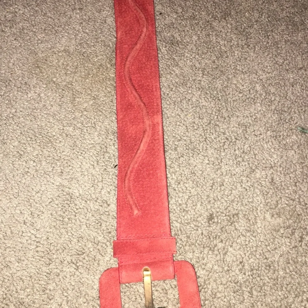 Vintage New Harve Benard Red Suede Leather Belt